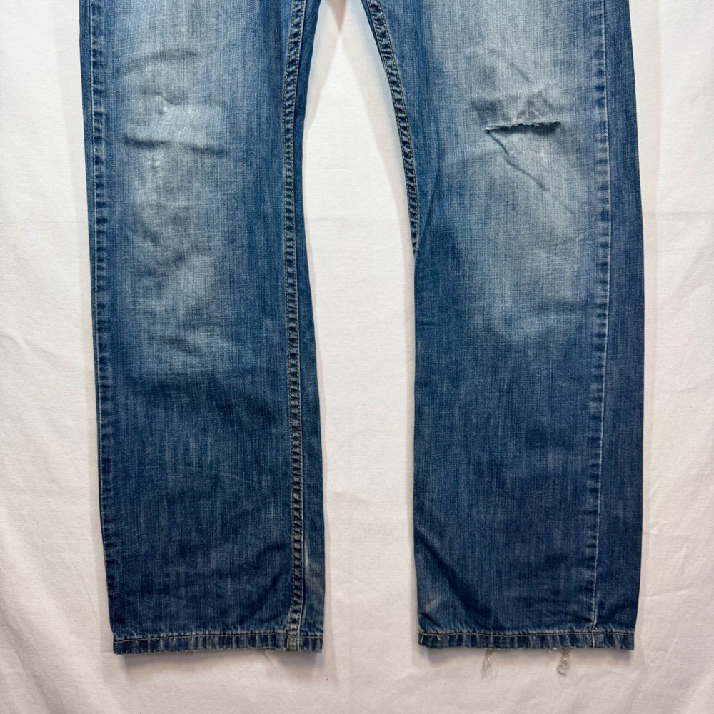Levi's 514 Slim Straight Jeans Distressed Denim Blue Mens Size 31x30 - Picture 2 of 10